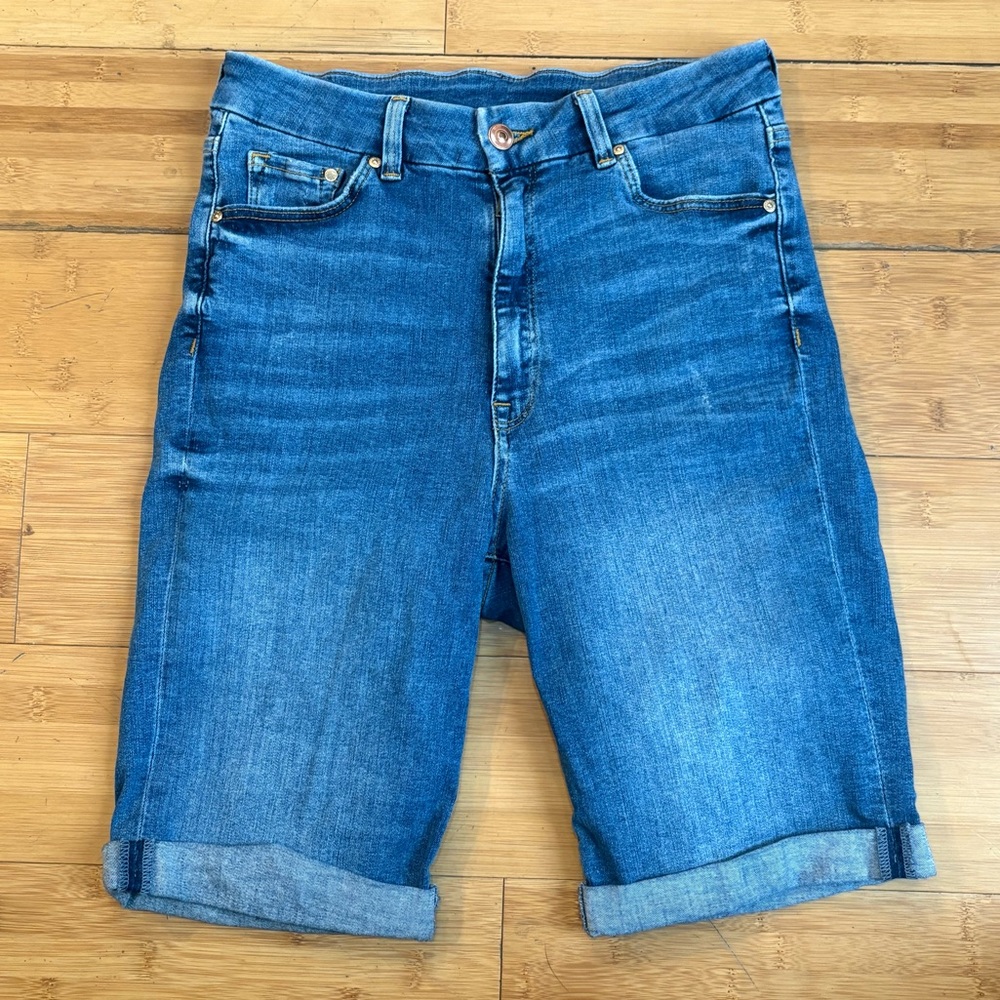 &Denim Jean Bermuda Highwaisted Shorts